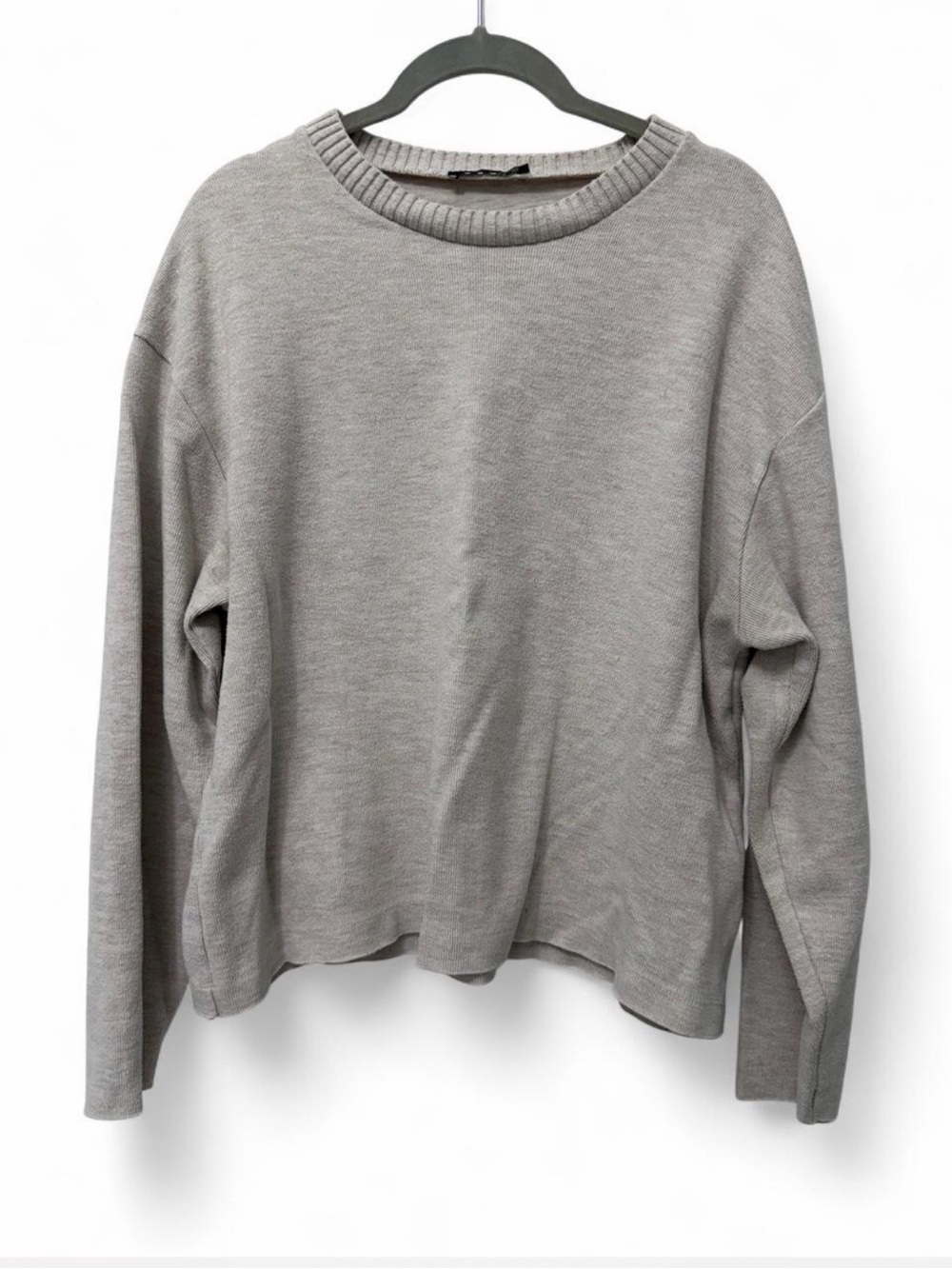 ZARA Ribbed Knit Sweater – Beige/Oatmeal – Size L
